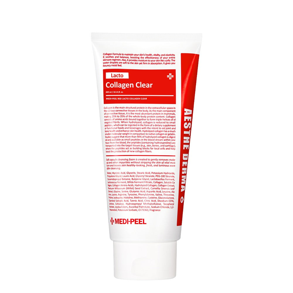 Пенка для умывания с коллагеном и пробиотиками MEDI-PEEL Red Lacto Collagen Clear 2.0, 300 ml