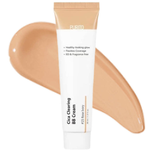 BB-крем для чувствительной кожи с экстрактом центеллы Purito Cica Clearing BB Cream - тон 15 - Rose Ivory