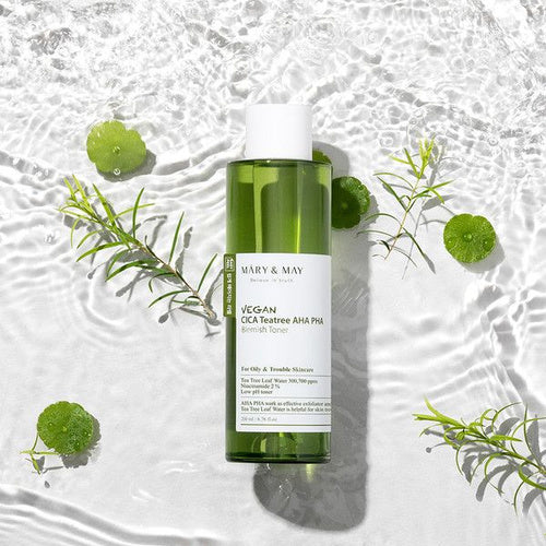 Успокаивающий тоник для проблемной кожи Mary&May Vegan CICA Tea Tree AHA PHA Toner