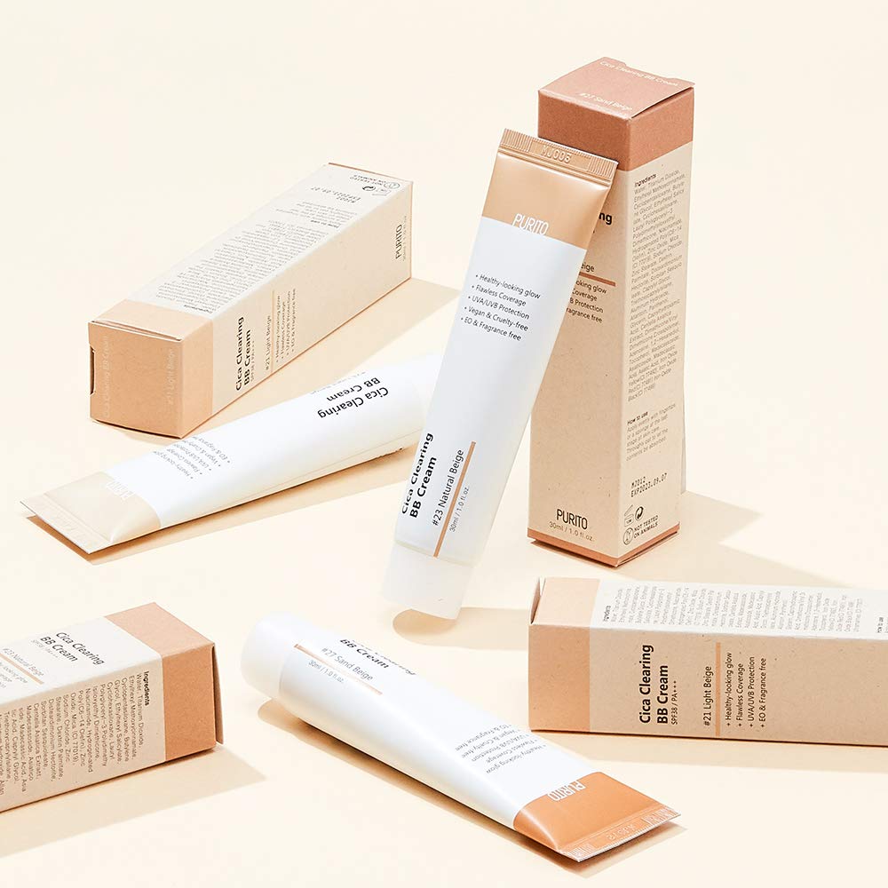 BB-крем для чувствительной кожи с экстрактом центеллы Purito Cica Clearing BB Cream - тон 15 - Rose Ivory