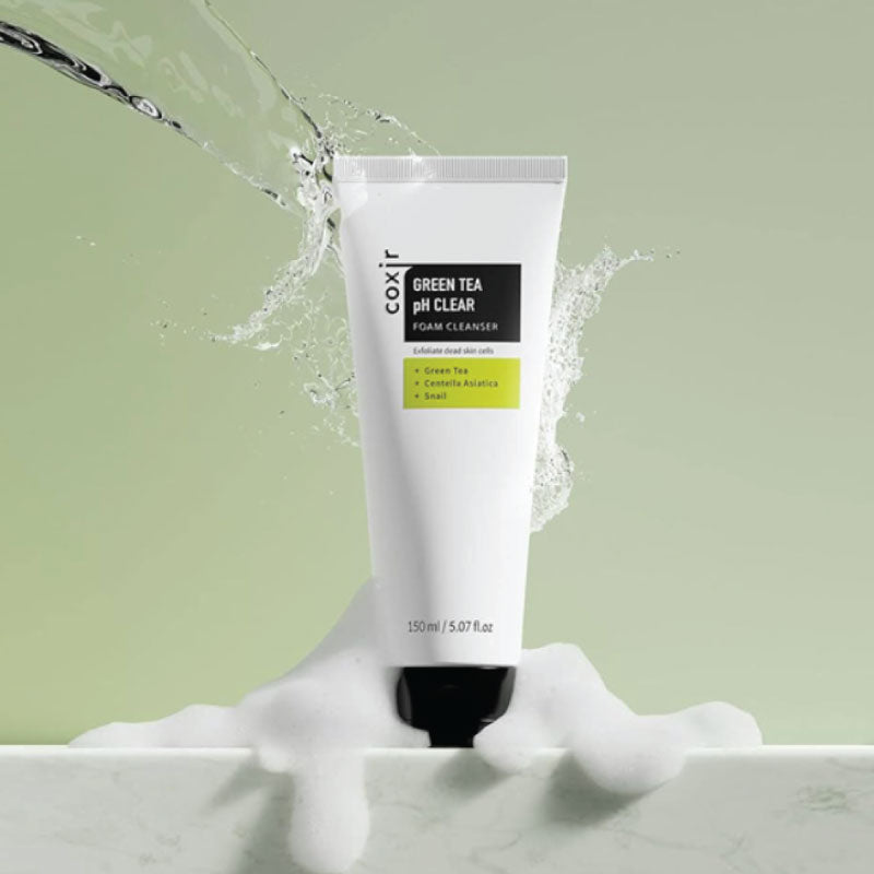Очищающая пенка для жирной кожи Coxir Green Tea pH Clear Foam Cleanser